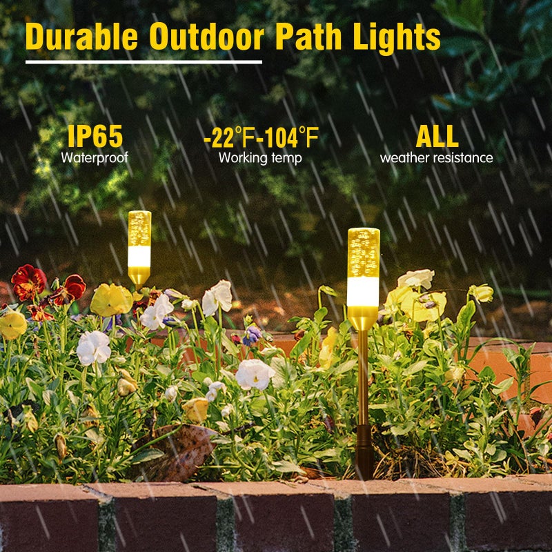 GreenClick LED Pathway Lights, 4.8W 12V AC/DC Low Voltage Path Lights, 570 Lumen 6 Pack Extendable Outdoor Landscape Lighting IP65 Waterproof Garden Lights for Yard Walkway Driveway, 2700K - Image 2